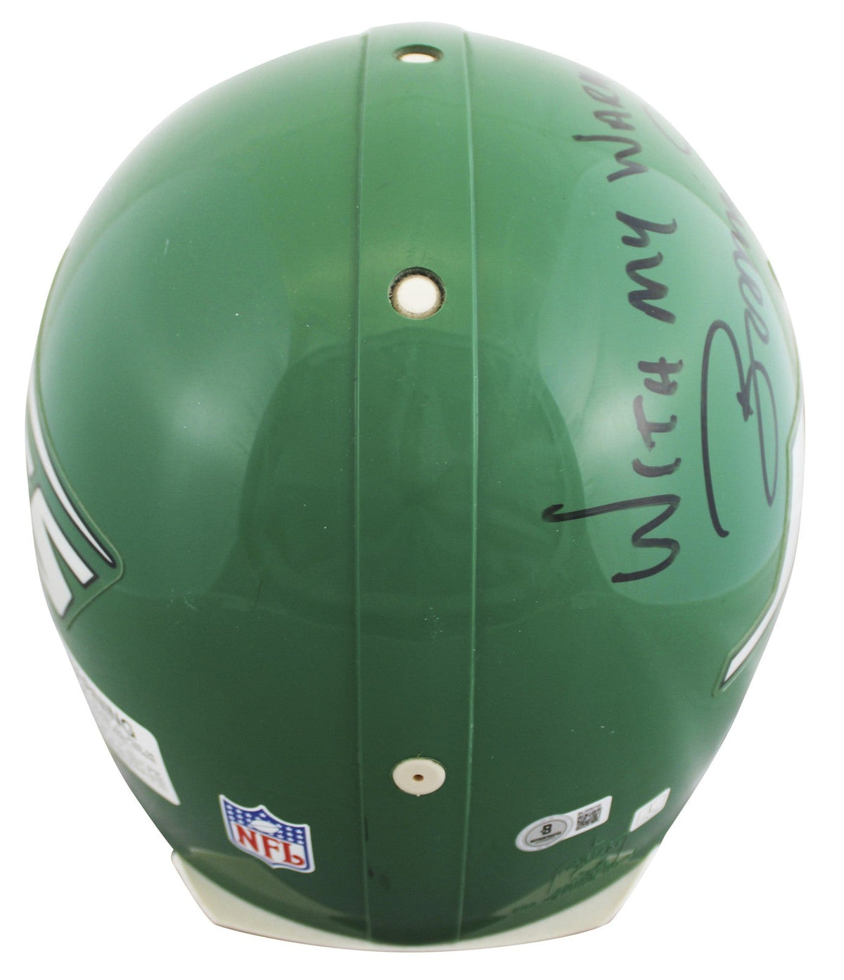 Jets Boomer Esiason "With My Warmest Wishes" Signed Full Size Proline Helmet BAS