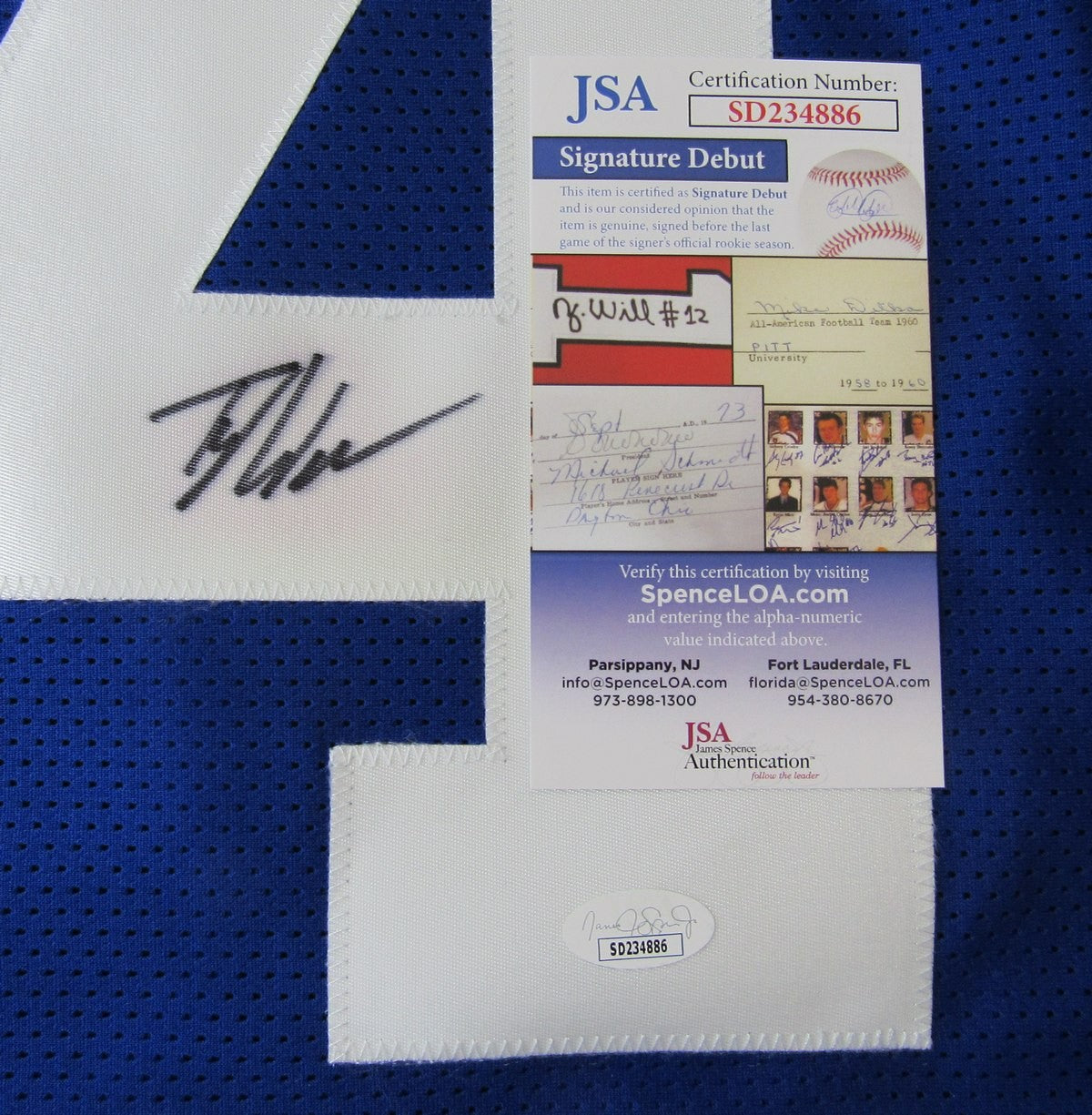 Tyler Warren Indianapolis Colts Pro-Style Custom Sewn Jersey JSA 201626