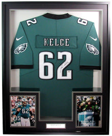 Jason Kelce Signed Football Jersey Philadelphia Eagles Framed PSA/DNA 200724