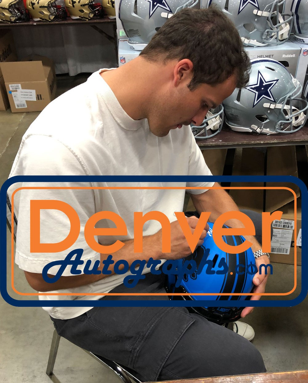 Sam LaPorta Autographed Detroit Lions F/S Rave Helmet Beckett 51295