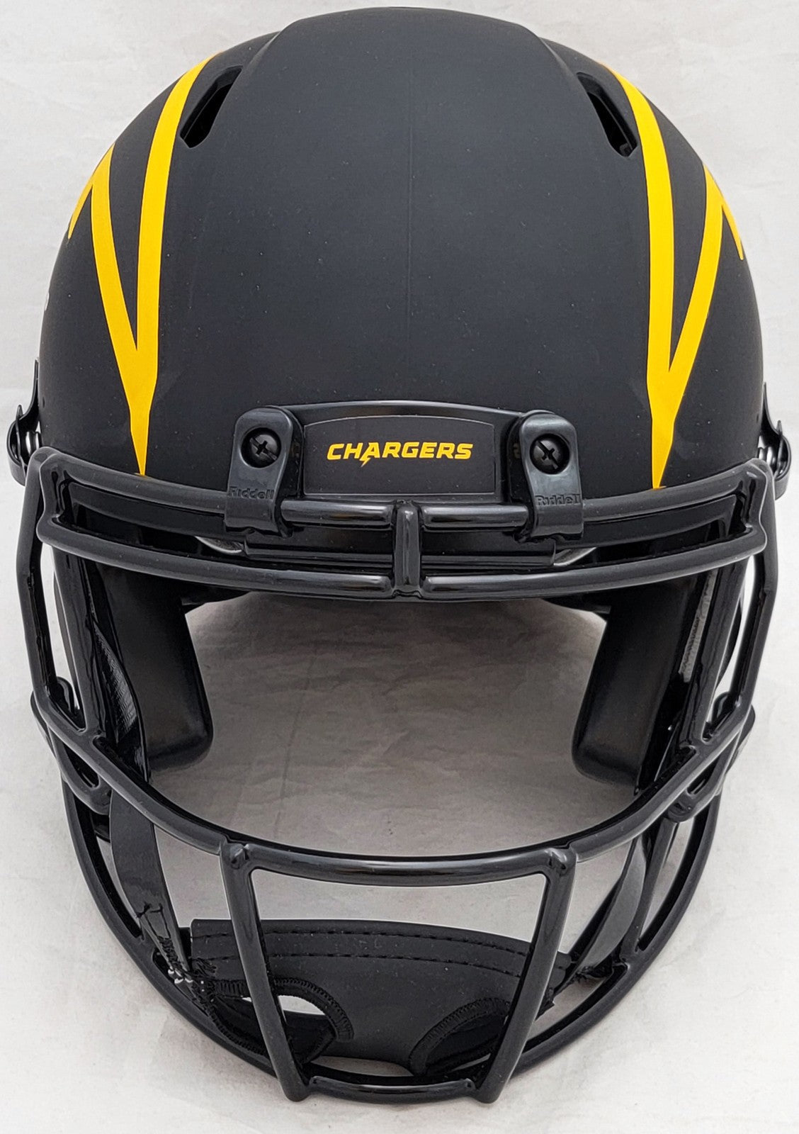 Justin Herbert Auto Chargers Eclipse Black Full Size Helmet 2020 NFL OROY Scuff