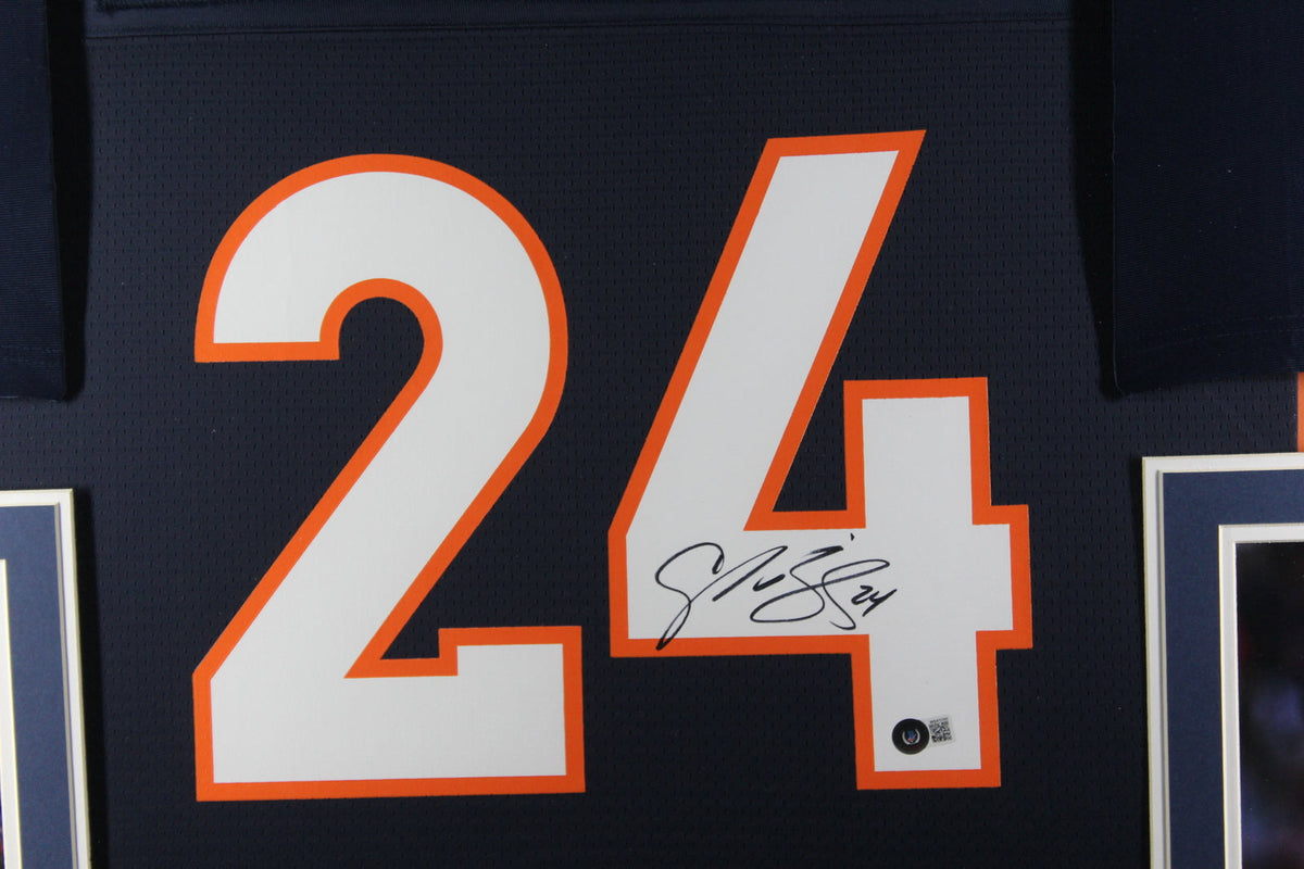 Champ Bailey Autographed Pro Style Framed Blue XL Jersey 35x43 Beckett 40126