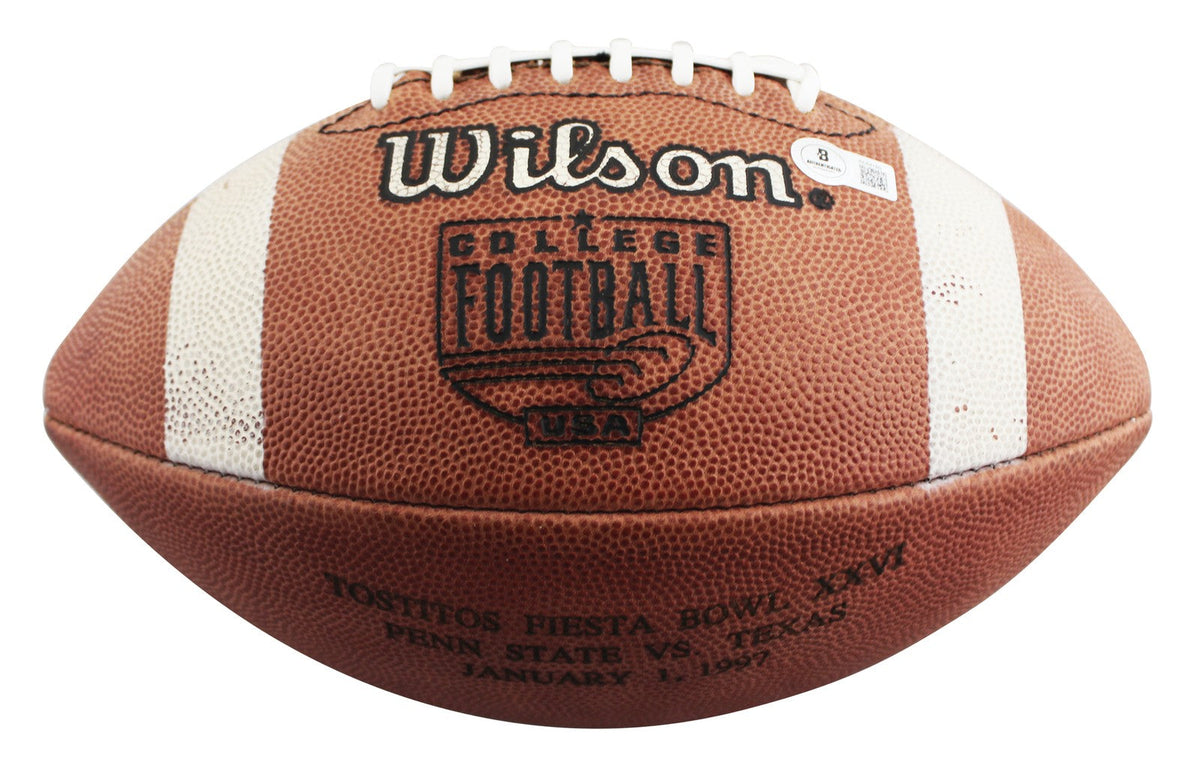Penn State Joe Paterno & John Mackovic Authentic Signed Football BAS #AE64189