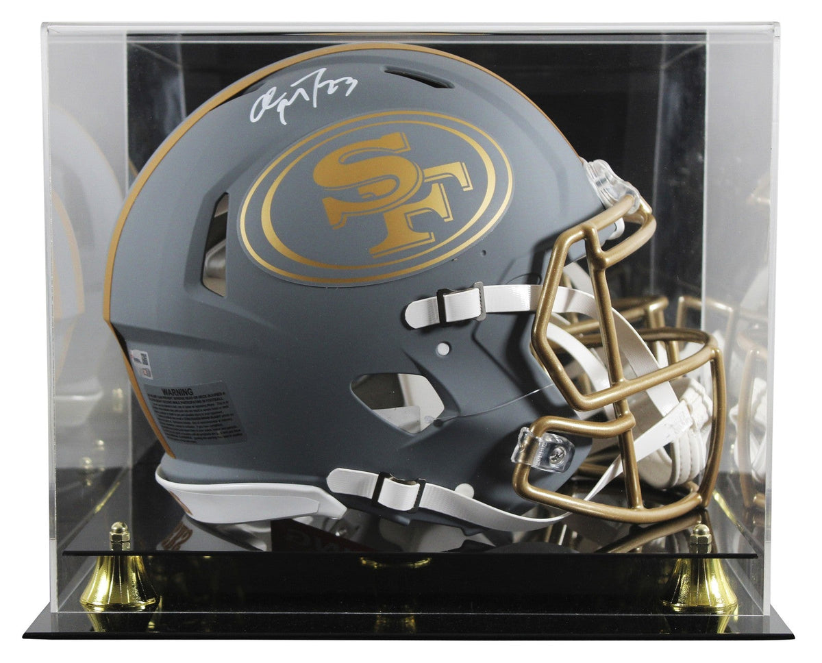 49ers Christian McCaffrey Signed Slate F/S Speed Proline Helmet W/ Case Fanatics