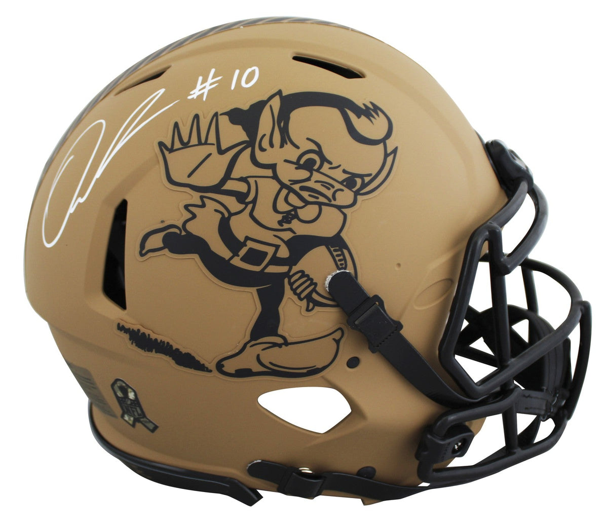 Browns Quinshon Judkins Signed STS II F/S Speed Proline Helmet W/ Case BAS Wit