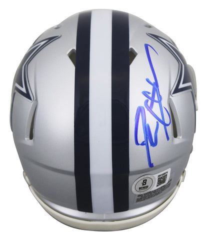 Cowboys Deion Sanders Authentic Signed Silver Speed Mini Helmet w/ Case BAS Wit