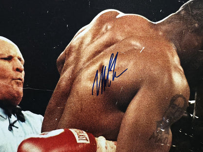Mike Tyson & Evander Holyfield Autographed Framed 16x20 Photo (Damaged) JSA WPP5