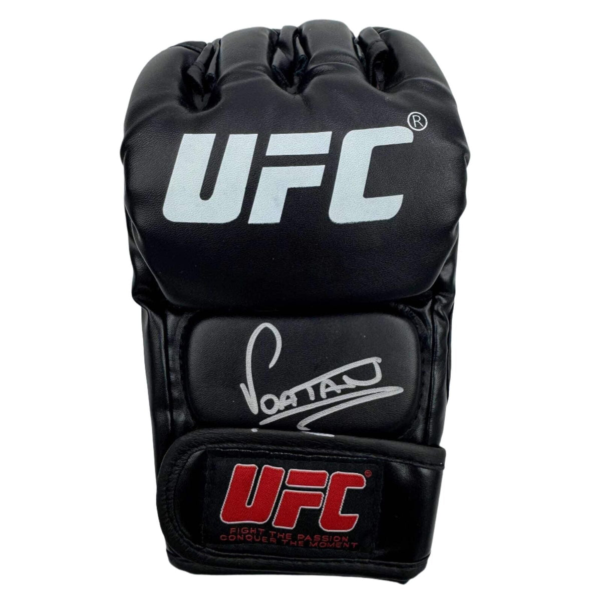 Autographed/Signed Alex "Poatan" Pereira UFC MMA Black Fighting Glove BAS COA