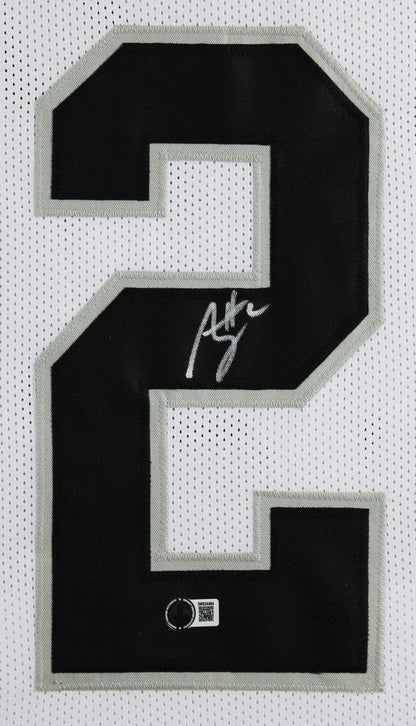 Ashton Jeanty Authentic Signed White Pro Style Framed Jersey BAS Witnessed