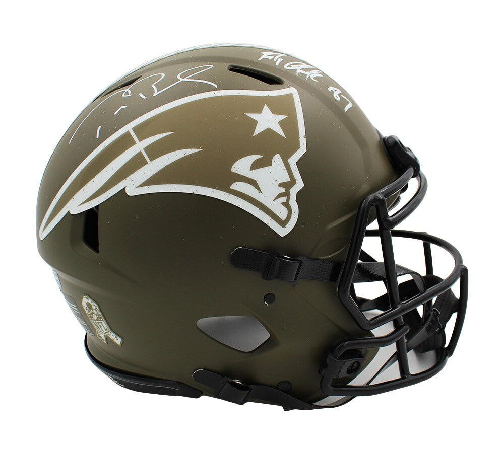 Tom Brady & Rob Gronkowski Signed New England Patriots Speed Auth STS NFL Helmet