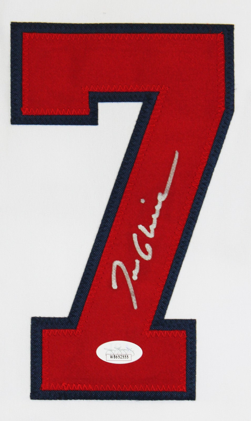 Tom Glavine Authentic Signed White Pro Style Framed Display Autographed JSA