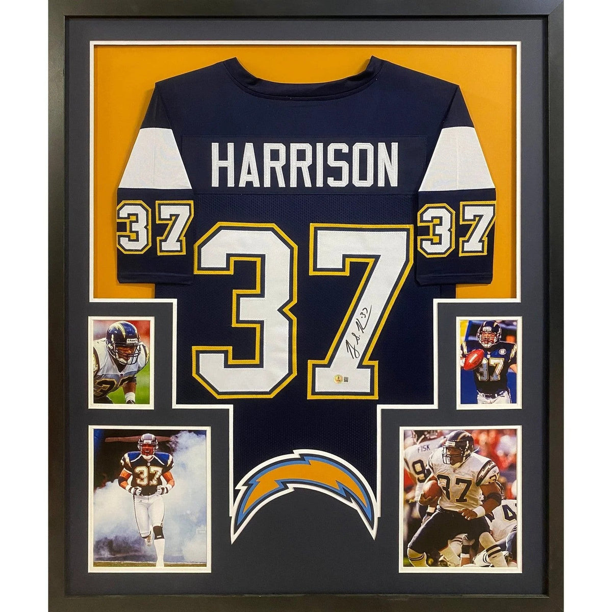 Rodney Harrison Autographed Signed Framed San Diego Chargers Jersey BECKETT