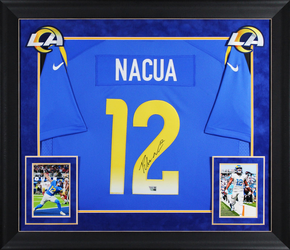 Rams Puka Nacua Authentic Signed Blue Nike Limited Framed Jersey Fanatics