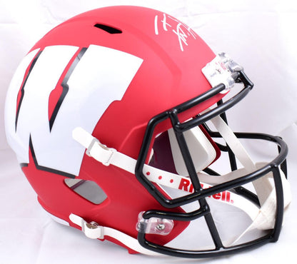 T.J. Watt Autographed Wisconsin Badgers Amp Speed F/S Helmet- Ba W Holo *Silver