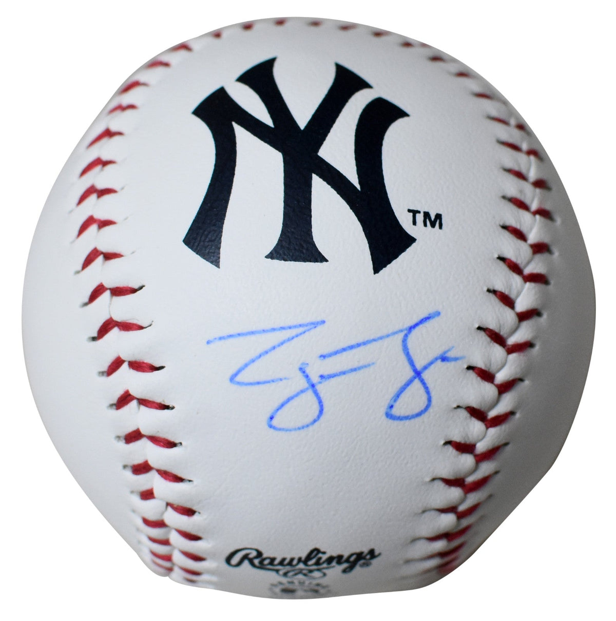 GEORGE LOMBARD JR SIGNED RAWLINGS NEW YORK YANKEES LOGO BASEBALL BECKETT