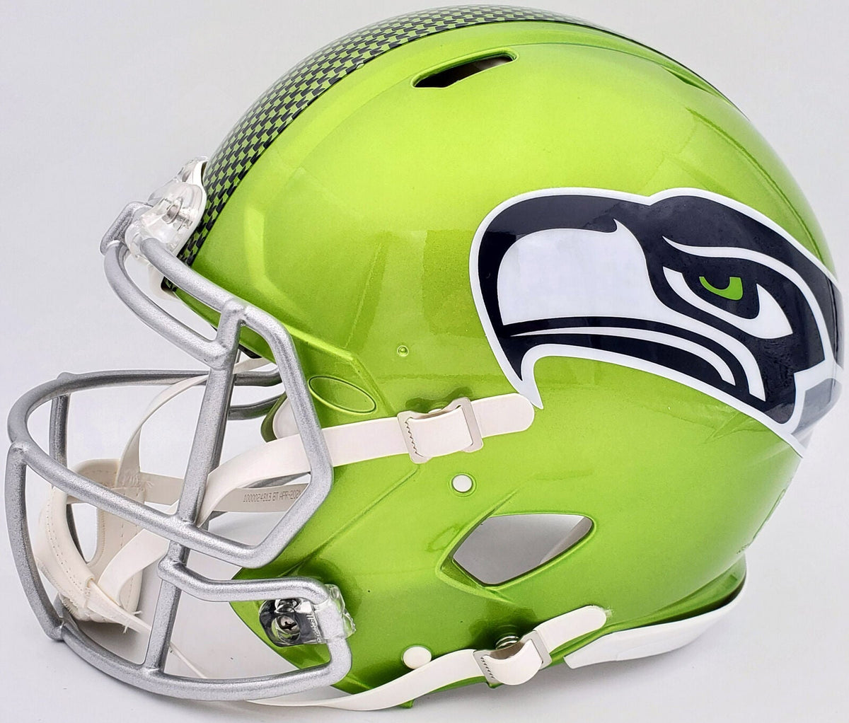KAM CHANCELLOR AUTO FLASH GREEN FULL SIZE AUTHENTIC HELMET SB CHAMPS MCS 197182