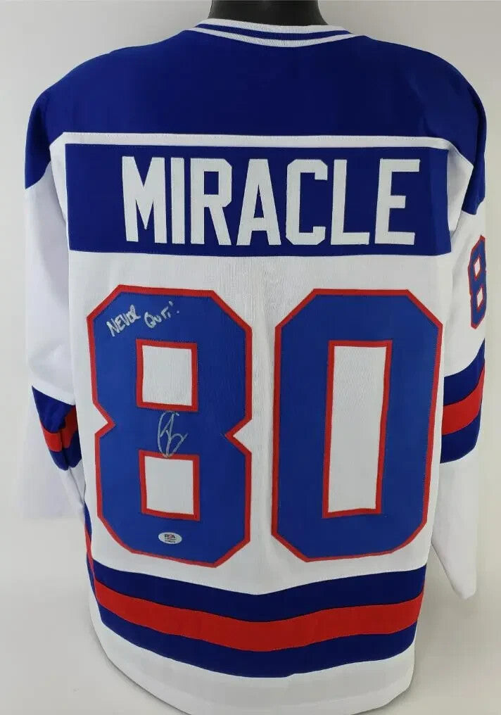 Robert O'Neill Signed 1980 Team USA 'Miracle on Ice" Jersey "Never Quit" (PSA)