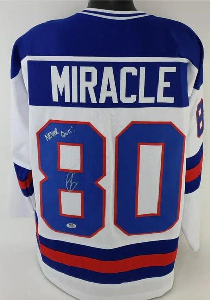 Robert O'Neill Signed 1980 Team USA 'Miracle on Ice" Jersey "Never Quit" (PSA)