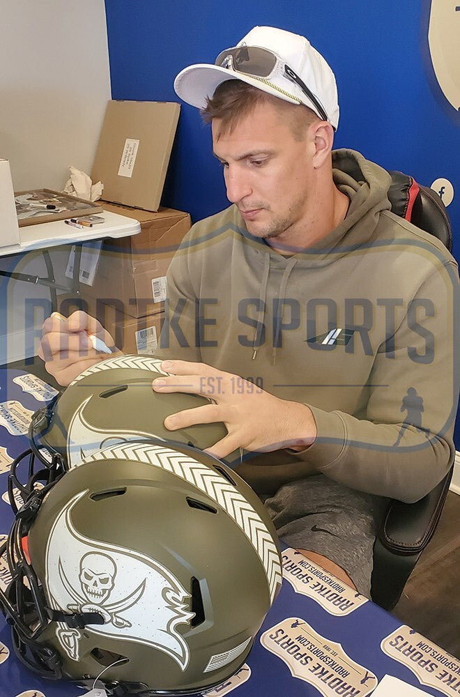 Tom Brady & Rob Gronkowski Signed Tampa Bay Buccaneers Speed Auth STS NFL Helmet