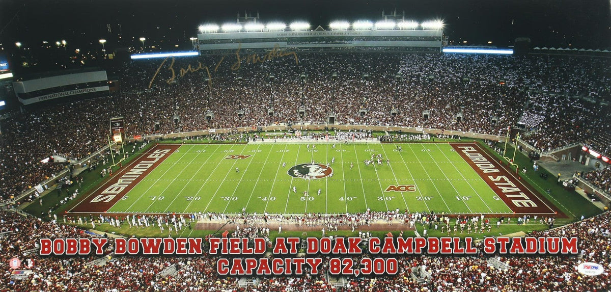 Bobby Bowden Signed Florida State Seminoles 12x25 Photo (PSA QR Code card)