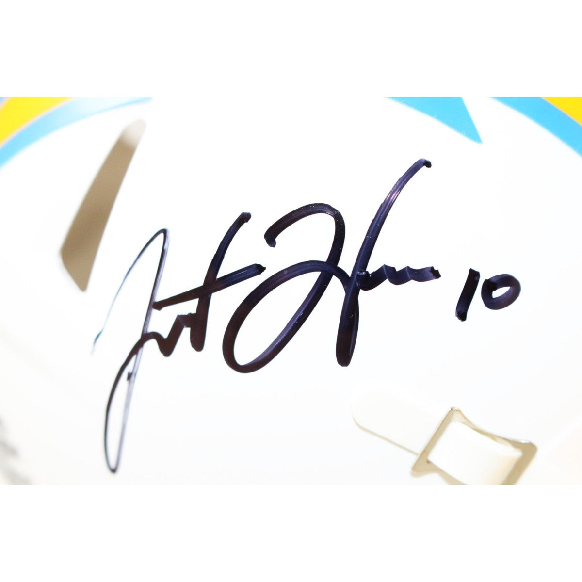 Justin Herbert Autographed/Signed Los Angeles Chargers Mini Helmet Beckett 59173
