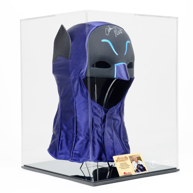 Adam West Autographed 1966 Batman Scale Screen Accurate Cowl with Display Case