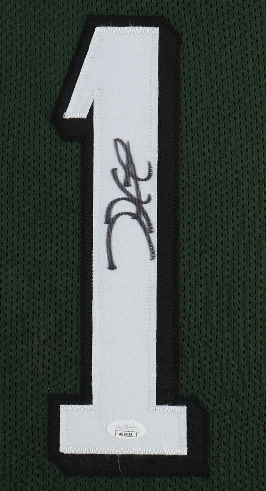 Jalen Hurts Signed Philadelphia Eagles 35 x 43 Framed Jersey (JSA QR Code ) Q.B