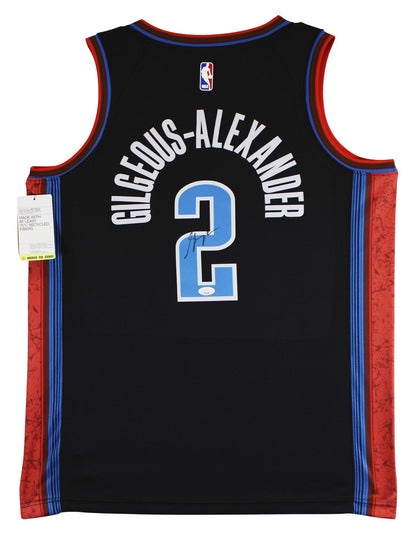 Thunder Shai Gilgeous-Alexander Signed Black Nike City Ed. Jersey JSA #CD42288