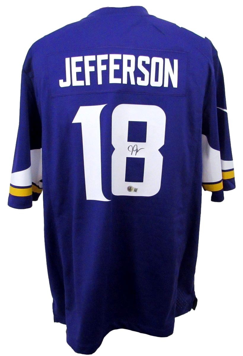 Justin Jefferson Signed/Auto Nike Replica Game Jersey XL Vikings Beckett 198614