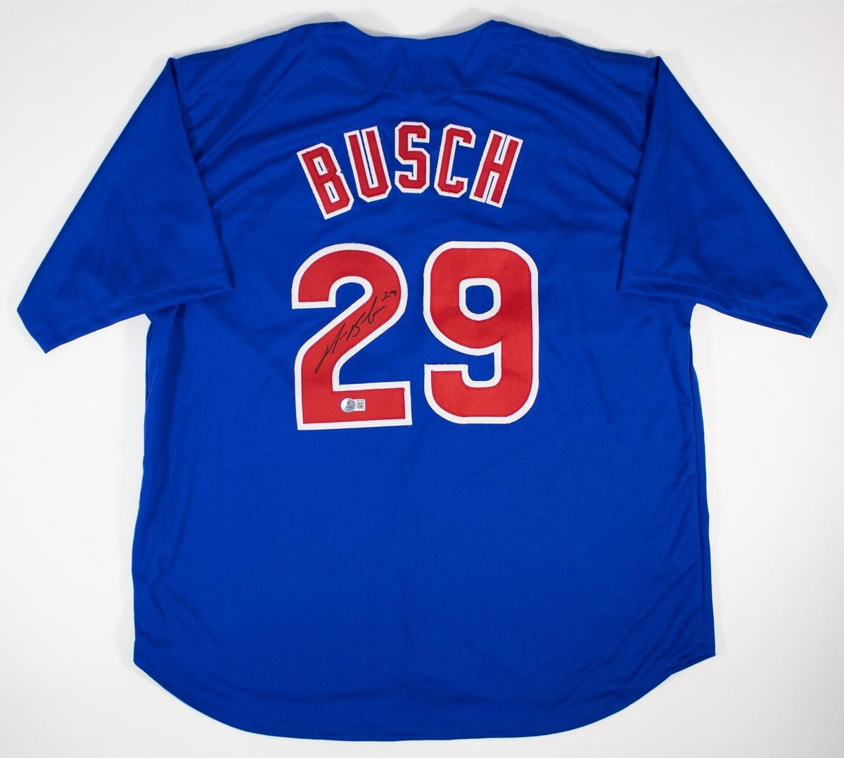 Michael Busch Signed Chicago Cubs Jersey (Beckett) Chi-town 1st Baseman