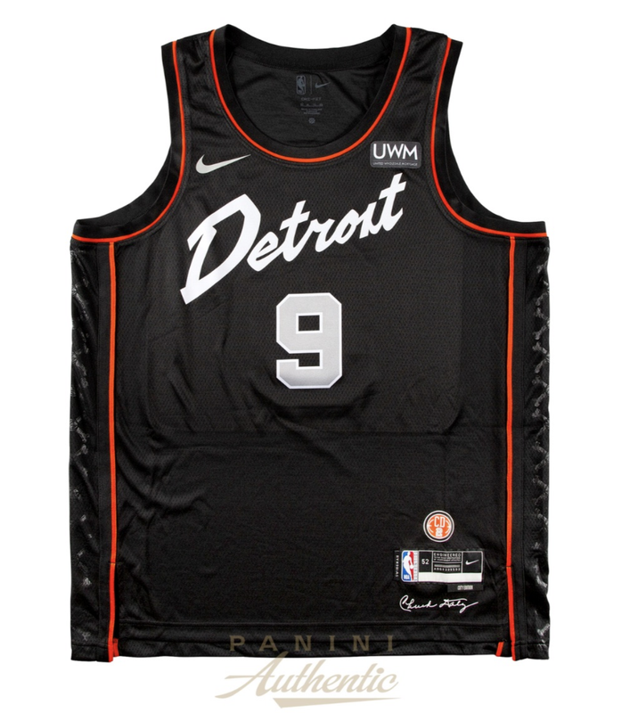 Ausar Thompson Autographed Detroit Pistons City Edition Swingman Jersey Panini