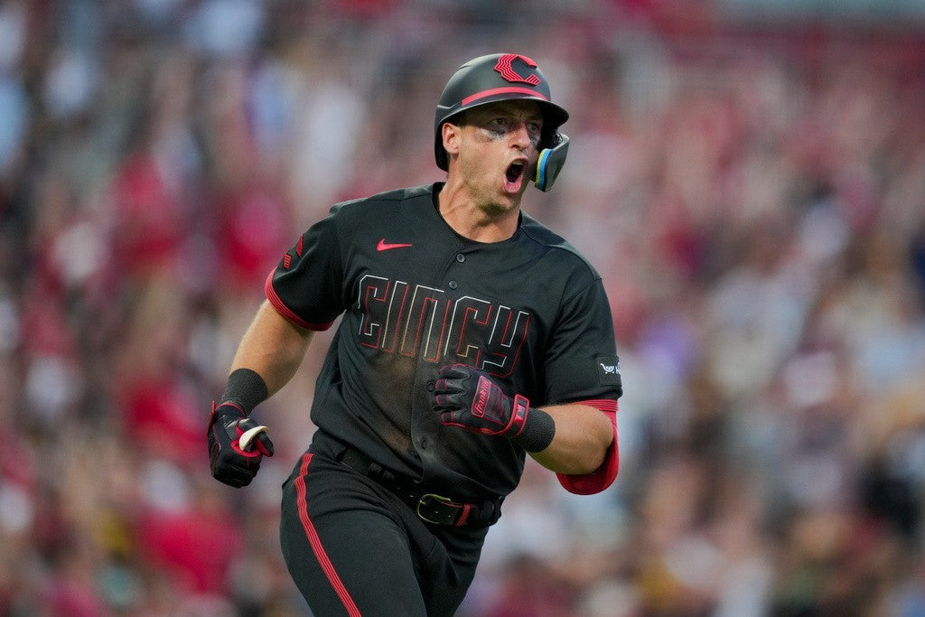 Spencer Steer Signed Cincinnati Reds Black City Connect Jersey (Playball Ink)