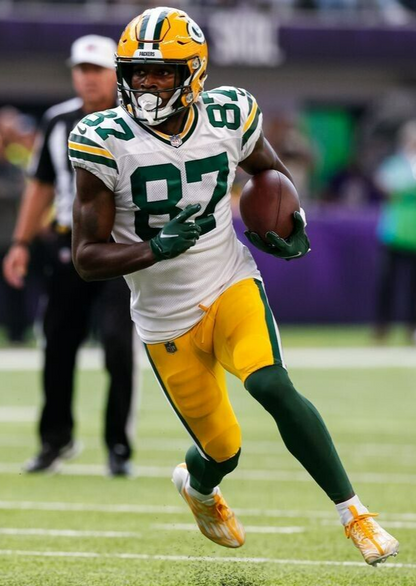 Romeo Doubs Signed Green Bay Packers Jersey (Beckett) 2022 4th Rnd Pck / Nevada