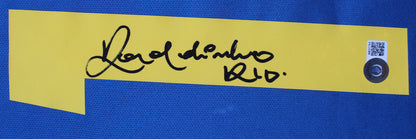 Barcelona Ronaldinho Authentic Signed Blue & Red Nike Framed Jersey BAS Witness