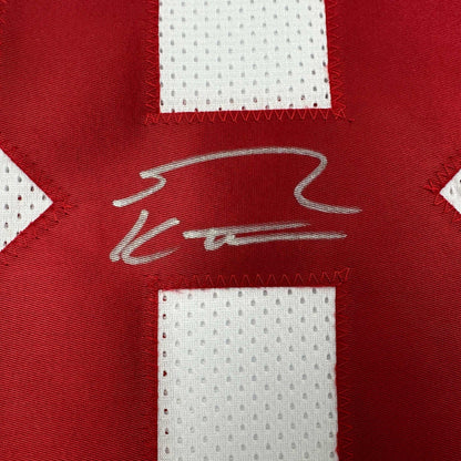 Autographed/Signed George Kittle San Francisco White Jersey Beckett BAS COA