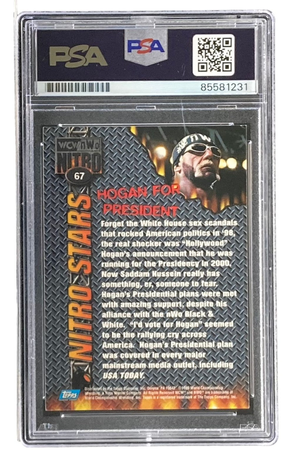 Hulk Hogan Signed 1999 Topps WCW NWO #67 Trading Card PSA