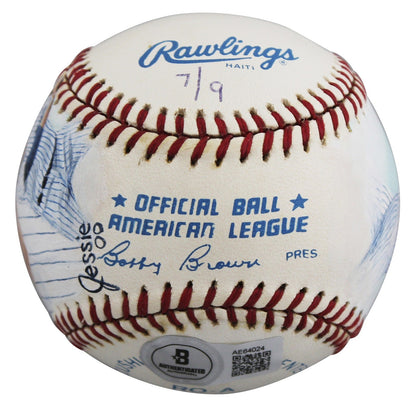 Yankees Mickey Mantle Signed Jolene Jessie Painted OAL Baseball LE #7/9 BAS LOA