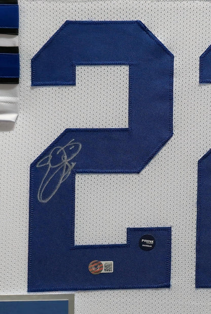 FRAMED DALLAS COWBOYS EMMITT SMITH AUTOGRAPHED SIGNED JERSEY BECKETT HOLO