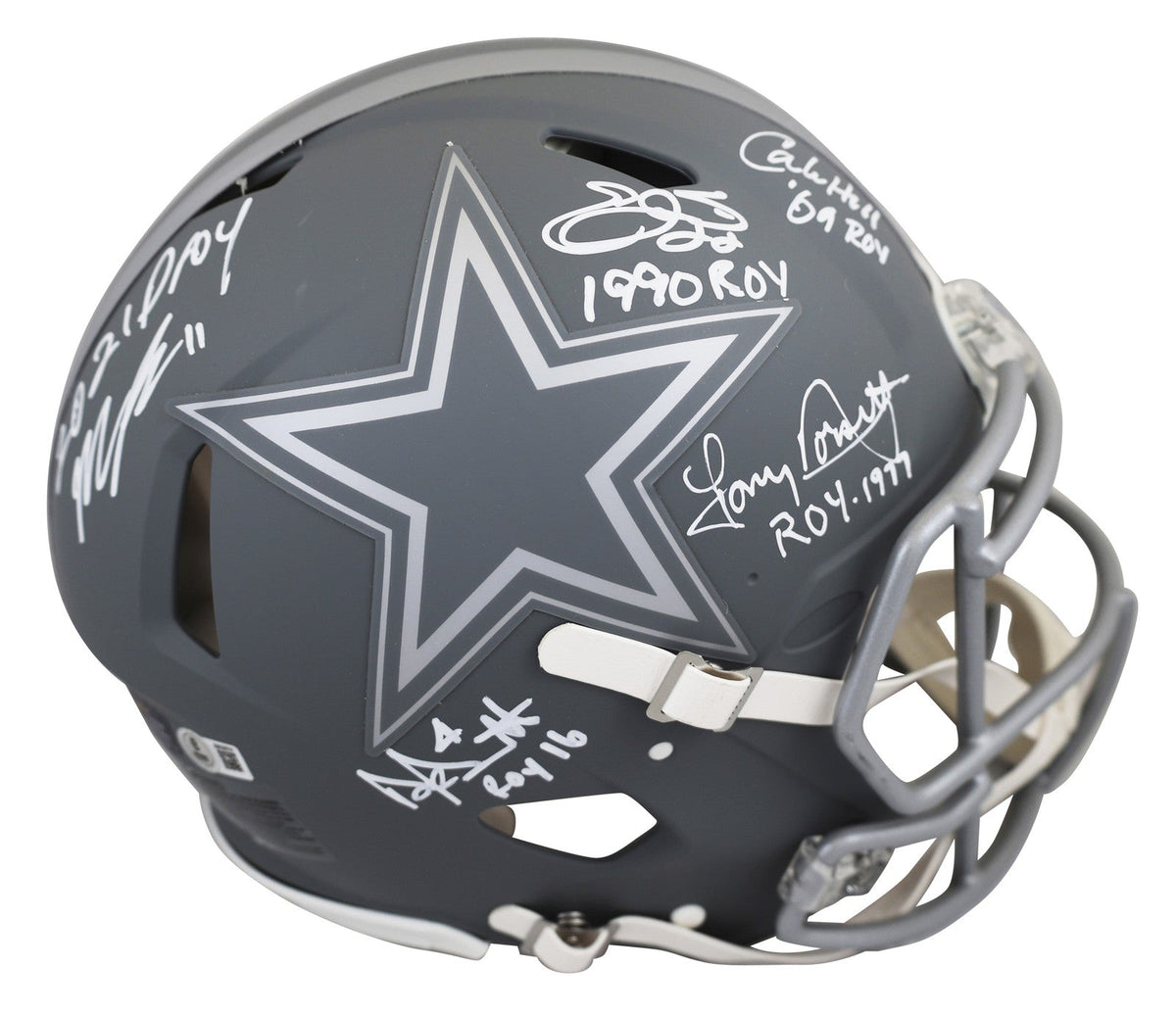 Prescott, Smith, Parsons +2 Signed Slate F/S Speed Proline Helmet W/ Case BAS W