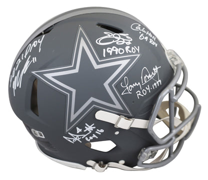 Prescott, Smith, Parsons +2 Signed Slate F/S Speed Proline Helmet W/ Case BAS W