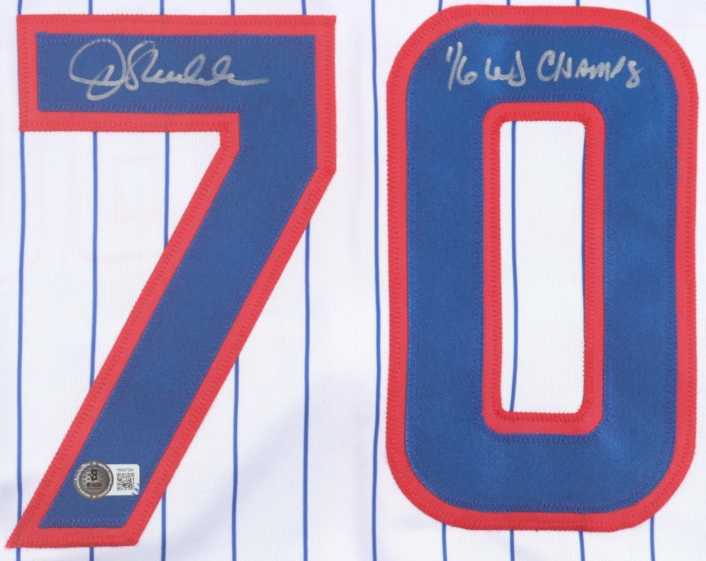 Joe Maddon Signed Chicago Cubs Jersey Inscribed "'16 WS Champs"(Beckett) Manager