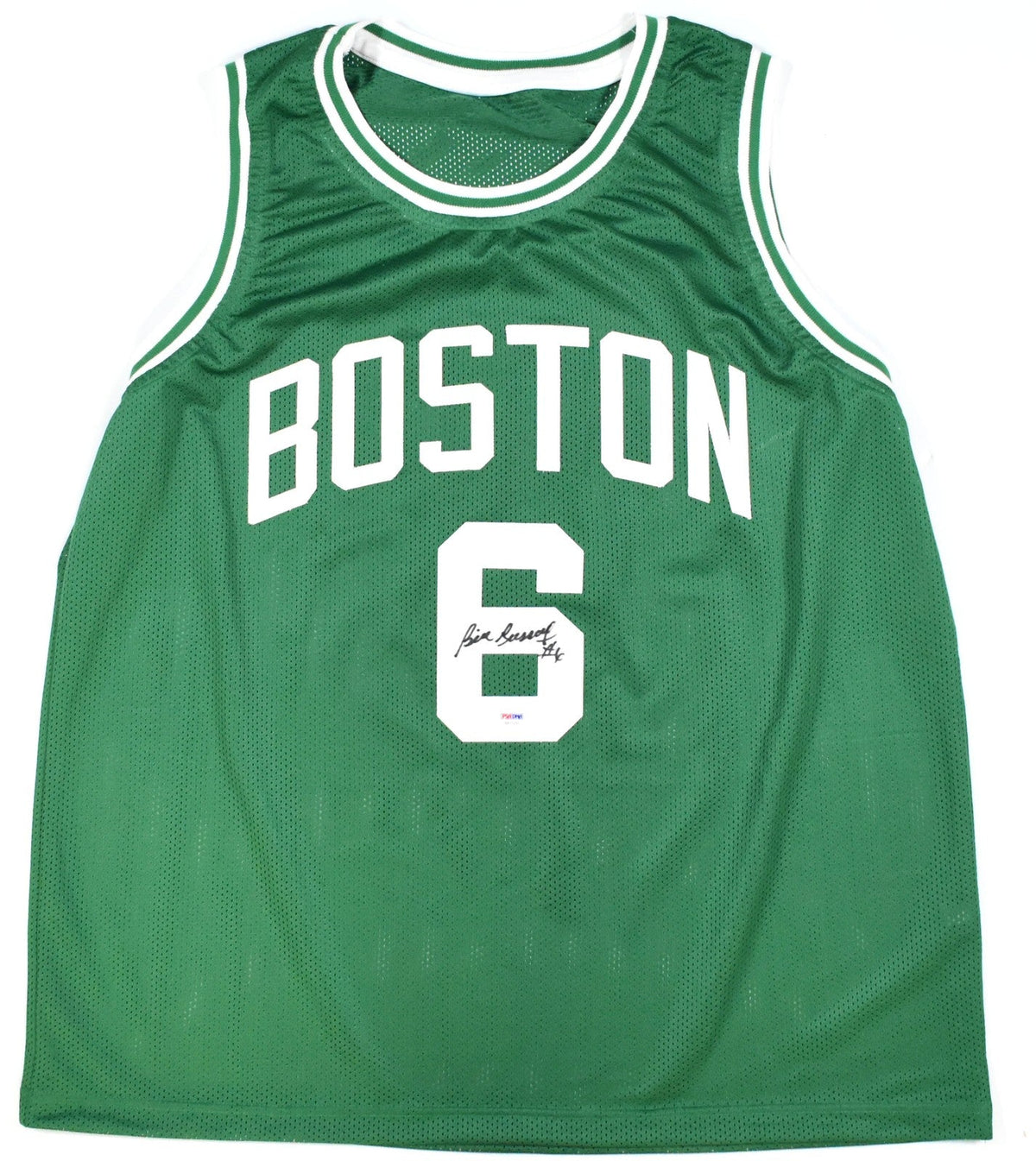 Bill Russell Autographed Green Pro Style Jersey - PSA *Black