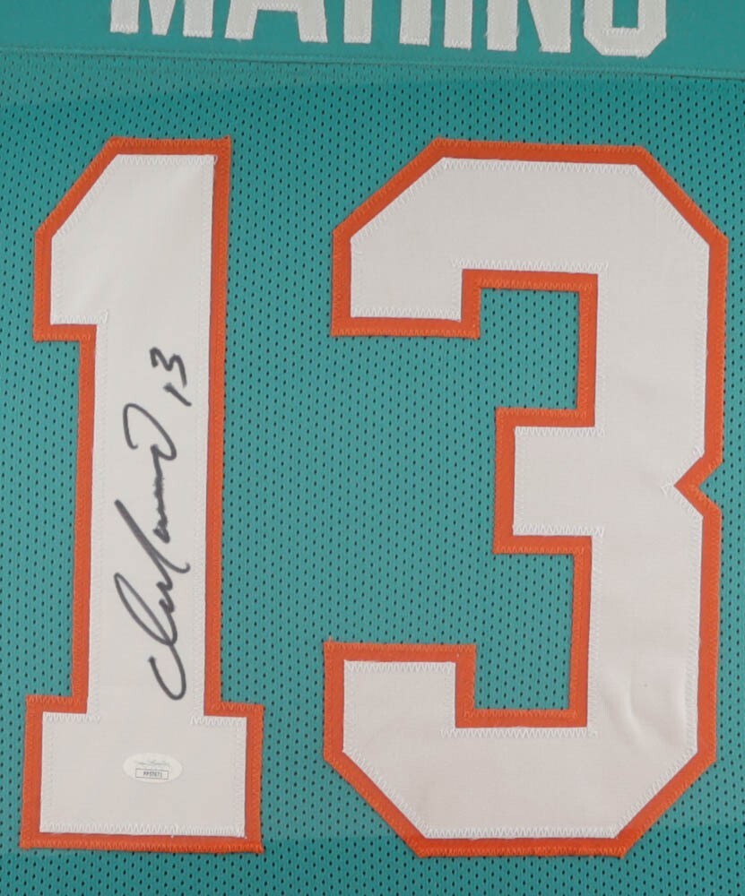 Dan Marino Signed Miami Dolphins 35"x 43" Framed Jersey (JSA) 1984 NFL M.V.P