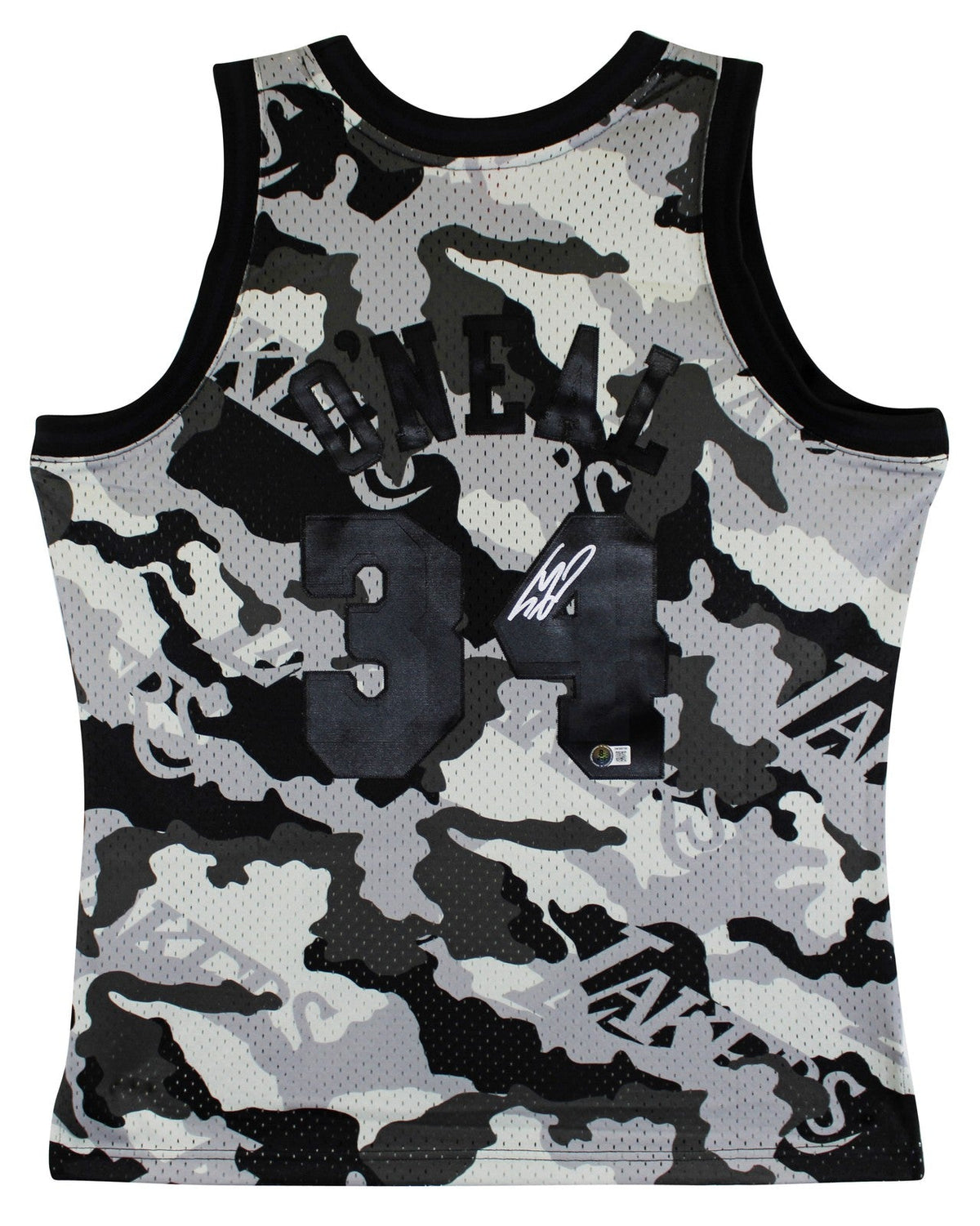 Lakers Shaquille O'Neal Signed Alt Camo M&N 1996-97 HWC Swingman Jersey BAS Wit