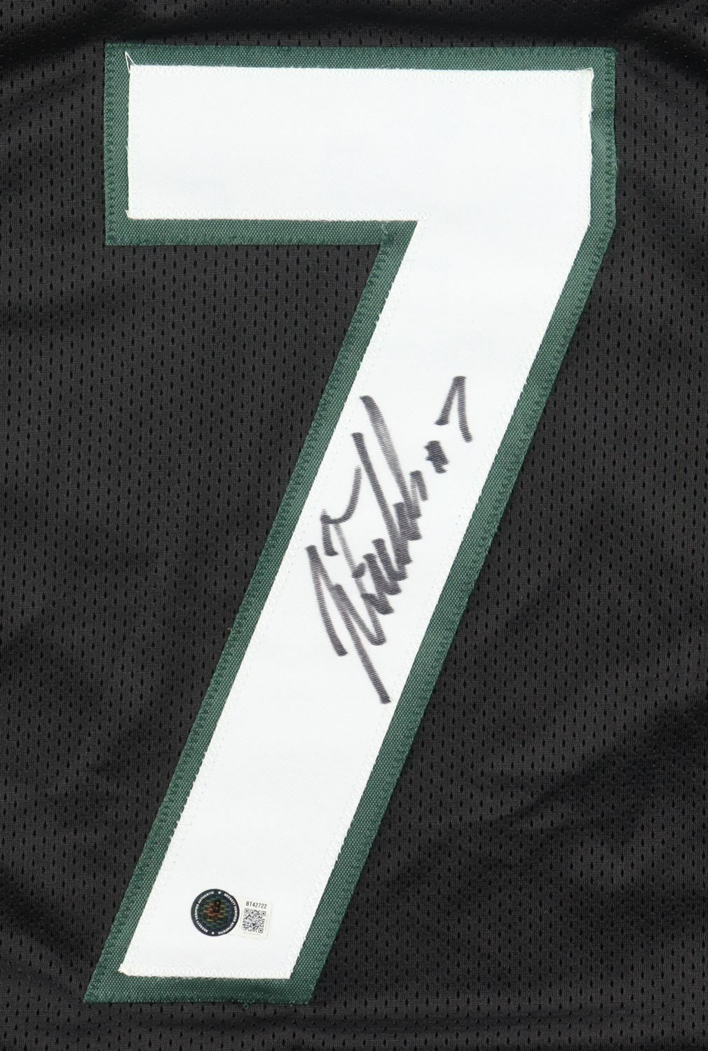 Justin Fields Signed New York Jets Dark Green Jersey (Beckett) Ex-Ohio State QB