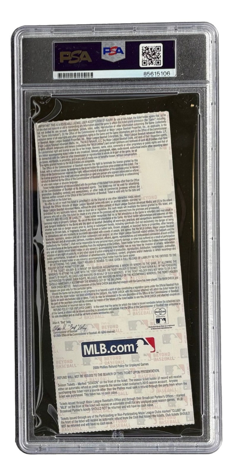 Hideki Matsui Signed NY Yankees 2009 World Series Game 3 Ticket 09 WS MVP PSA
