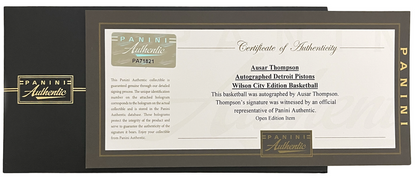 Ausar Thompson Autographed Detroit Pistons City Edition Wilson Basketball Panini