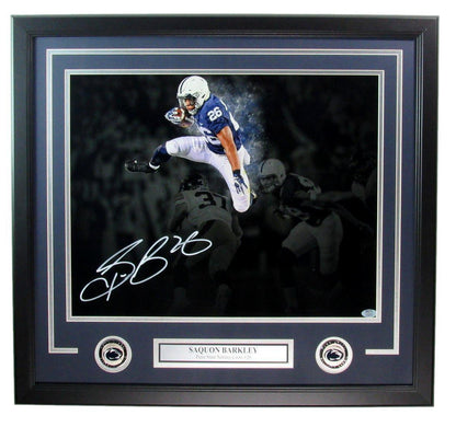 Saquon Barkley Autographed 16x20 Photo Penn State Framed PSA/DNA 183831