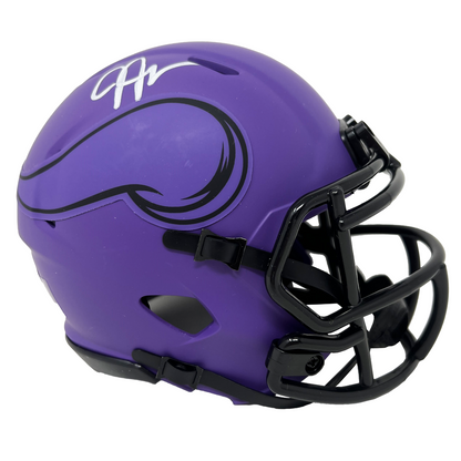 Justin Jefferson Minnesota Vikings Signed Riddell Rave Mini Helmet BAS