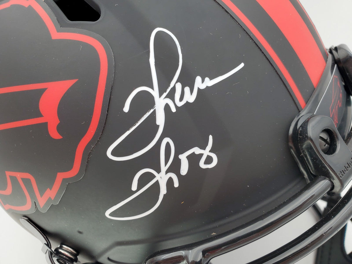 Bills Greats Auto Eclipse Black FS Helmet 3 Sigs Jim Kelly, Thurman Thomas, Reed